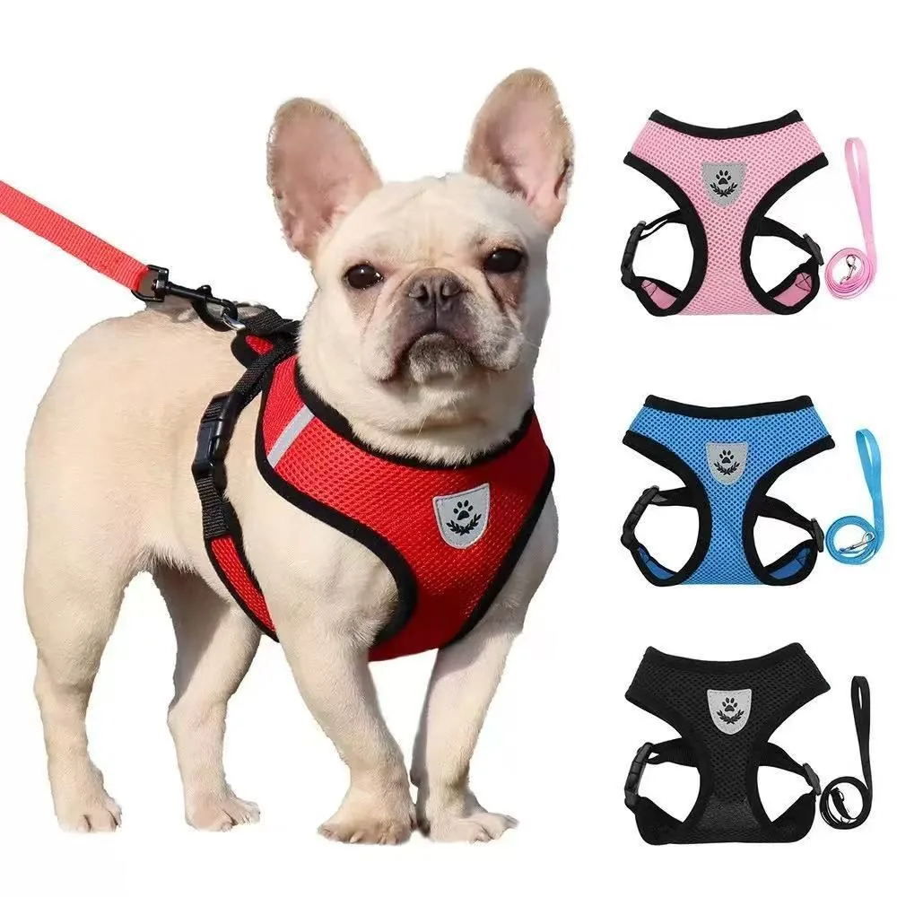 Pettorina per animali con guinzaglio riflettente